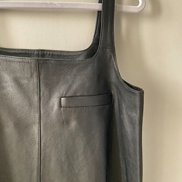 COS Leather Mini Pinafore Dress - Picture 2 of 5